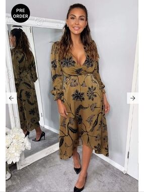 Armani Exchange Paris Floral Wrap Style Dress Size 10